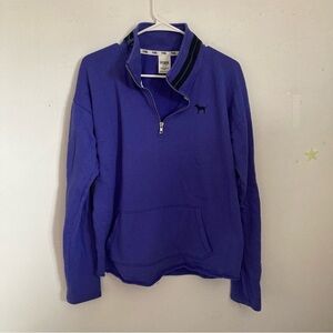 VS PINK quarter zip purple sweatshirt with front pocket